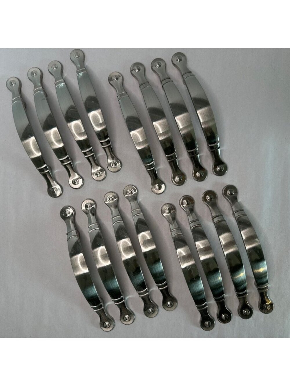 Arched 3" CC Drawer Cabinet Hardware Pull Brushed Steel Mix 16 Pc Handle